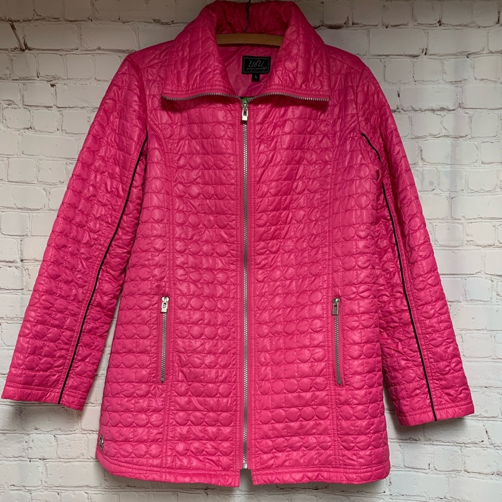 UBU Hot Pink Quilted Floral Jacket Size S 40” - Picture 9 of 10